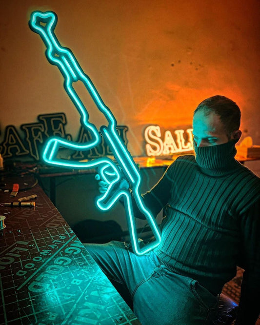 AK-47 Neon Sign | Illuminate Your Space with Bulletproof Style